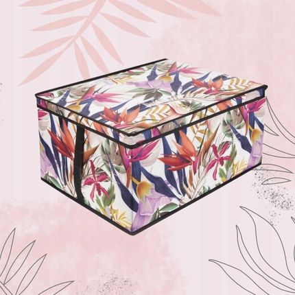 Floral w kwiaty organizer do szafy z pokrywą 50x40x25cm 1784351957 - zdjęcie 5