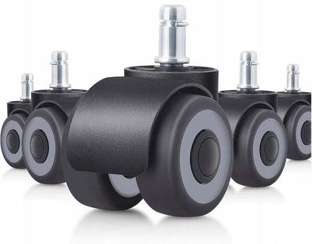5szt Gumowe Kauczukowe kółka do fotela łożyskowane Krzesła Obrotowego 50 mm 1784443672