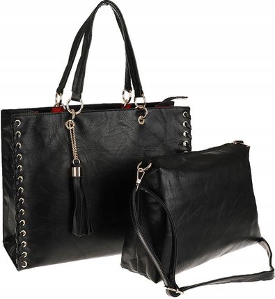 Andrea Massi Włoska Torebka kuferek Teczka Listonoszka Shopper HJ15 Black