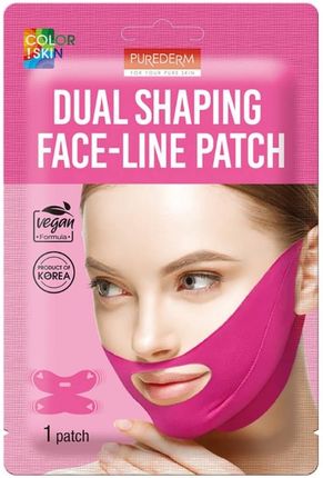 PUREDERM Dual Shaping Wegańska modelująca maseczka na podbródek, 1 szt.