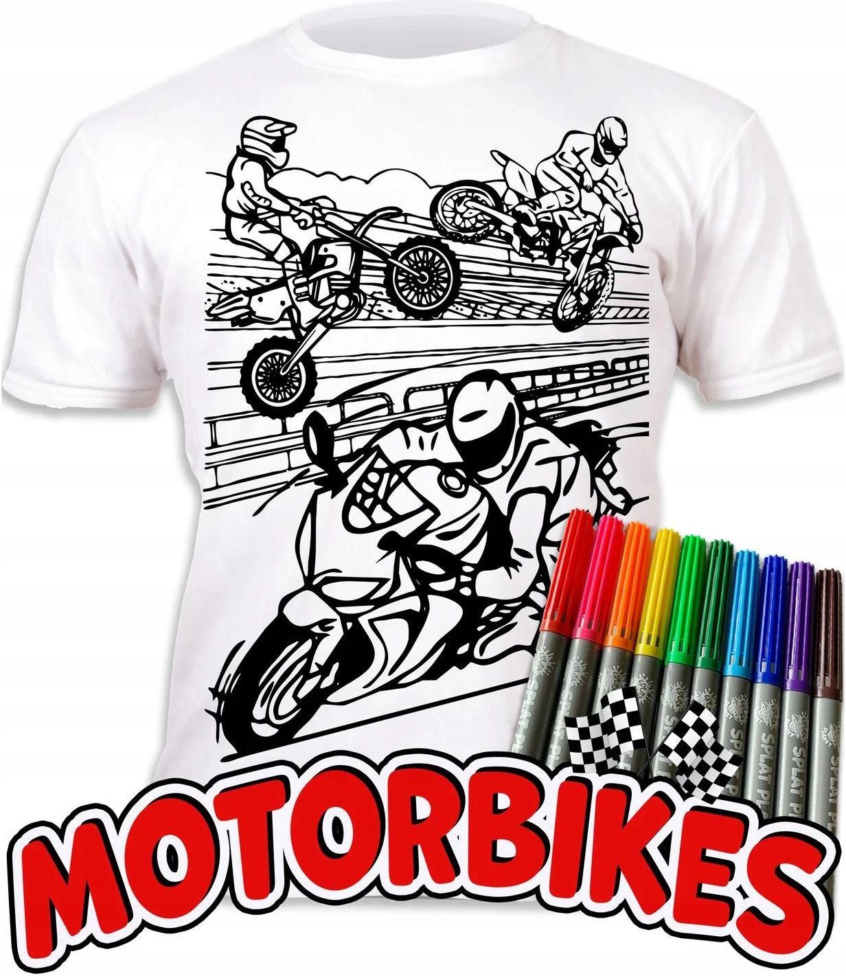 Splat Planet T-Shirt Da Colorare Per Bambini Con Fenicottero - 9-11 Anni - Include 6 Pennarelli Magici Lavabili E Atossici
