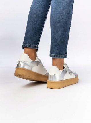 Damskie Sneakersy – Srebrne AURORA SILVER 41 - zdjęcie 3