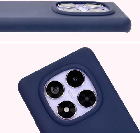 Bizon Silikonowe Etui Soft Case Do Xiaomi Redmi Note 14 Pro 5G Poco X7 Ciemnoniebieskie - zdjęcie 3