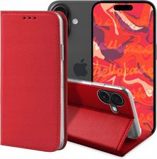 Hello Case Etui Z Klapką Do Apple Iphone 16 Czerwone Zamykane Magnetyczne Kabura