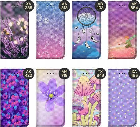 Hello Case Etui Z Klapką Do Vivo Y72 5G Fioletowe Fiolet Kształty Futerał - zdjęcie 6