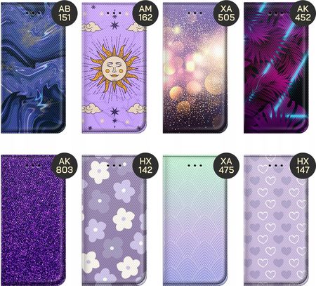 Hello Case Etui Z Klapką Do Vivo Y72 5G Fioletowe Fiolet Kształty Futerał - zdjęcie 2