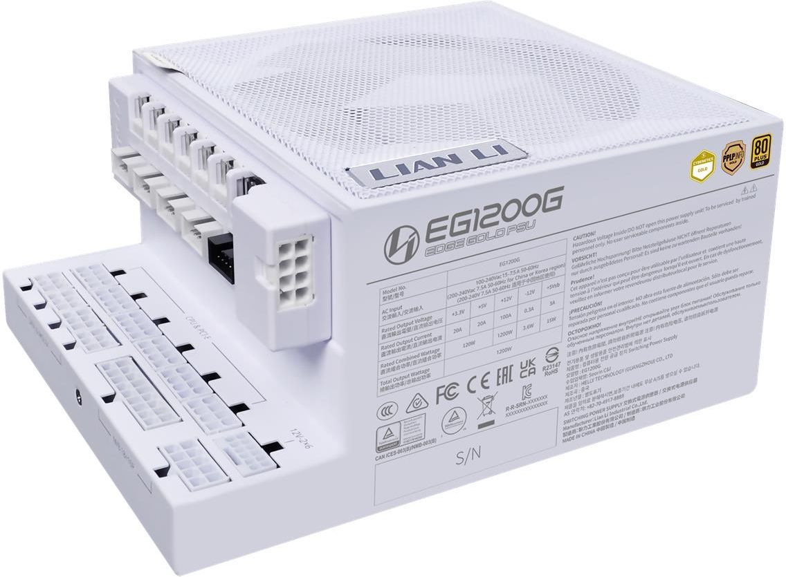 LIAN LI ホワイト 電源ユニット　LL-EDGE 1200W 4718466017130 LIAN LI L字型電源ユニット EDGE GOLD 1200W