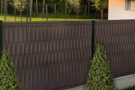 Listwy ogrodzeniowe pionowe, wąskie 153×250 cm RD01 Jasny brąz – komplet - zdjęcie 2