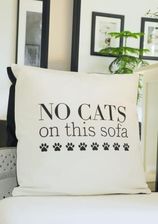 Clayre&Eef Poszewka Biała Z Czarnym Napisem No Cats