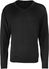 Zdjęcie Premier Sweter Męski Z Dzianiny Dekoltem V Czarne - Polanów
