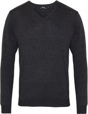 Zdjęcie Premier Sweter Męski Z Dzianiny Dekoltem V Brązowe - Polanów