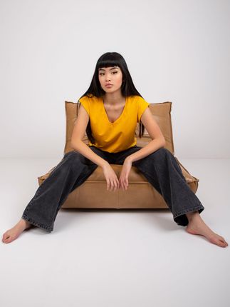 Jasnopomarańczowy t-shirt basic Atlanta RUE PARIS