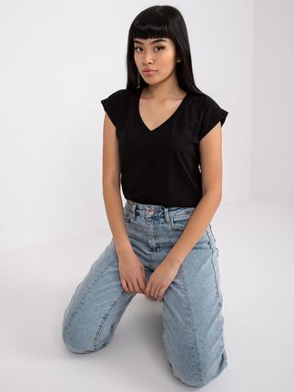 Czarny t-shirt basic Atlanta RUE PARIS