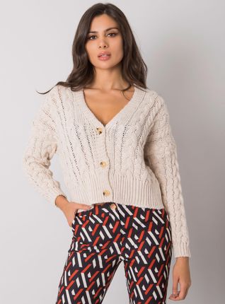 Beżowy sweter na guziki w warkocze Avezzano SUBLEVEL