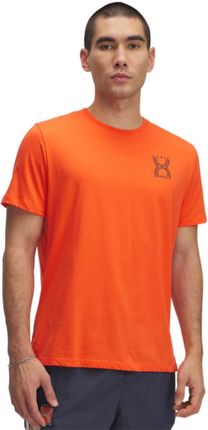 Męski t-shirt z nadrukiem Under Armour UA Run 96 - pomarańczowy