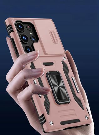 Etui Do Samsung S24 Ultra Różowy Pancerne Z Podstawką Osłona Rose Gold - zdjęcie 5