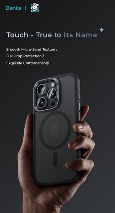 Benks Etui Magnetic Mist Metal Frame Do Iphone 16 Czarny - zdjęcie 2