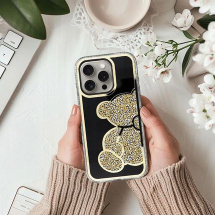 Futerał Teddy Bear Do Iphone 12 12 Pro Złoty - zdjęcie 3