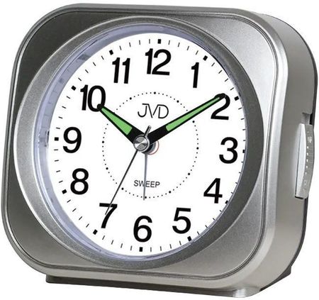 Budzik klasyczny JVD cichy mechanizm drzemka SRP1604.2 srebrny