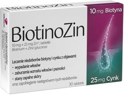 Zdjęcie BiotinoZin 10 mg + 25 mg Zn2, 30 tabletek - Sieraków