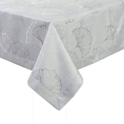 Eurofirany Obrus Plamoodporny Żakardowy Srebrny Diana 145X400Cm