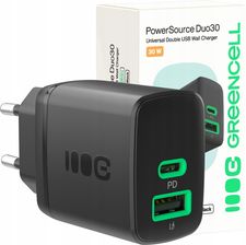 Zdjęcie Green Cell Greencell  Ładowarka Sieciowa 30W Usb-c Usb-a Pd Qc 3.0 do Telefonu (CHARBGC30ACB) - Sulęcin