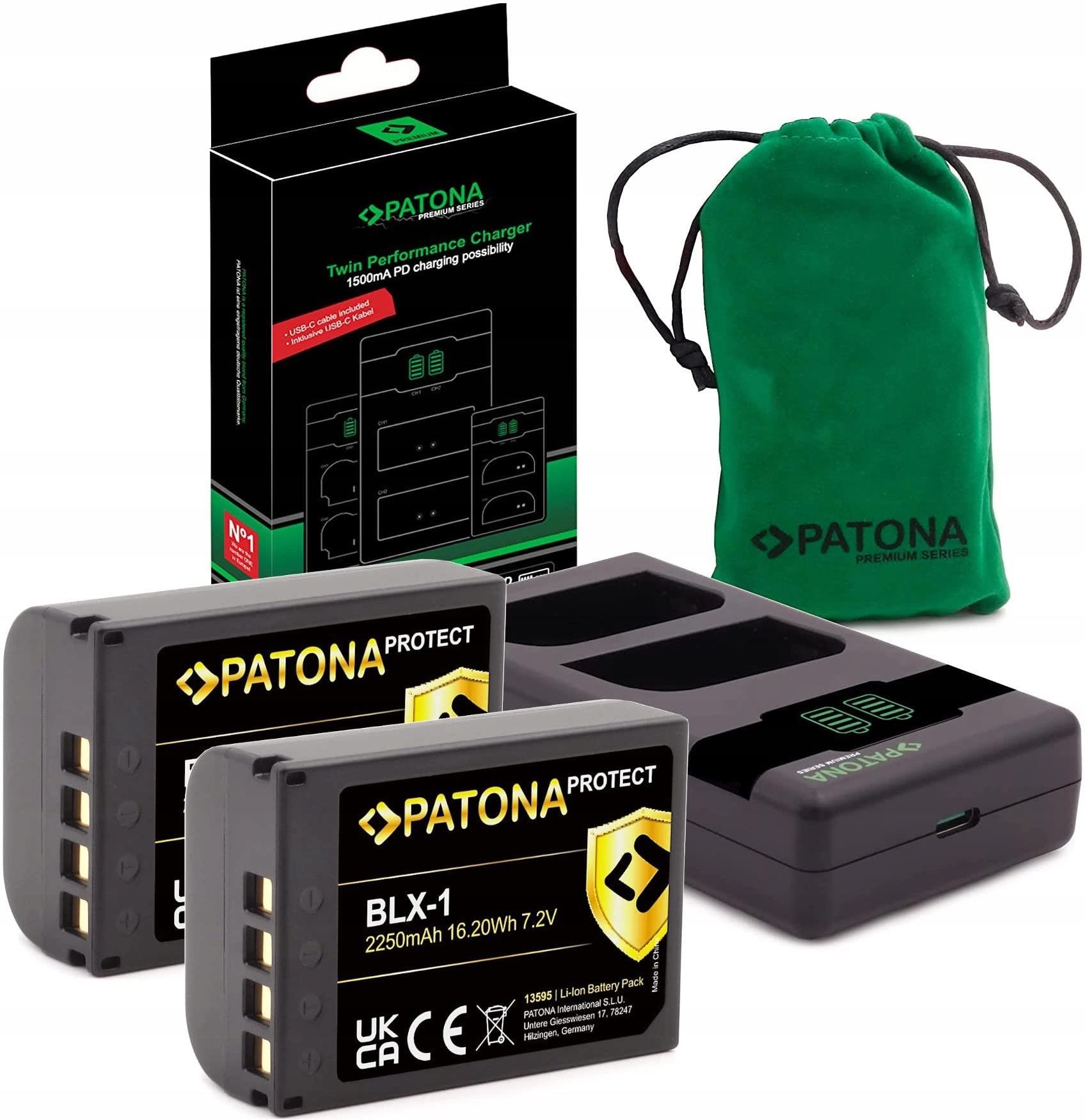 PATONA V1 Protect 2X Akku NP-W126s Inkl. NTC-Sensor Und V1 Gehäuse