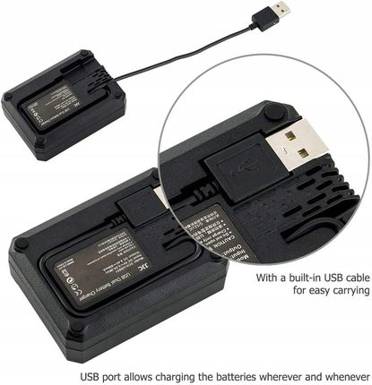 Jjc Podwójna Ładowarka Baterii Usb Do Aparatów Canon (61824) - zdjęcie 2