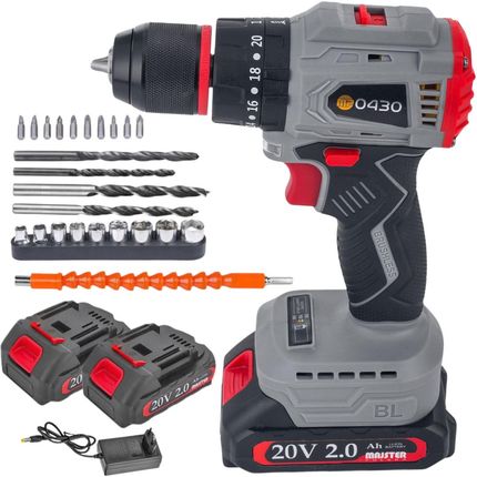 WIERTARKO WKRĘTARKA BEZSZCZOTKOWA UDAROWA 2x AKUMULATOR BITY NASADKI WIERTARKA