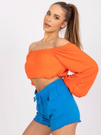 Niebieskie damskie szorty na lato z wiskozy Miya FRESH MADE - zdjęcie 2