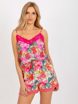 Fuksjowy top na ramiączkach w kwiaty FRESH MADE - zdjęcie 2