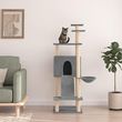 The Living Store Drapak z sizalowymi słupkami do drapania Jasnoszary 153 cm