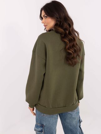 Khaki damska bluza bez kaptura z ociepleniem - zdjęcie 2