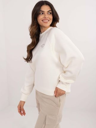 Ecru bluza bez kaptura o kroju oversize SUBLEVEL - zdjęcie 2