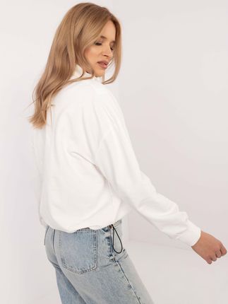 Ecru damska bluza basic w jednolitym kolorze - zdjęcie 2