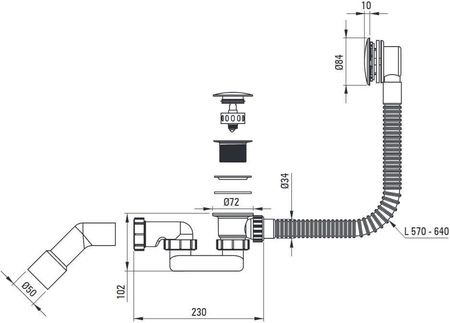 Deante Syfon Wannowy Titanium NHC_D57B - zdjęcie 2