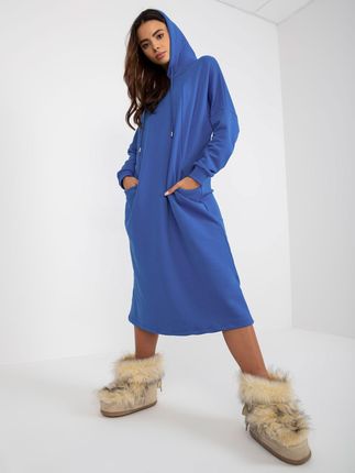 Ciemnoniebieska midi sportowa sukienka basic oversize