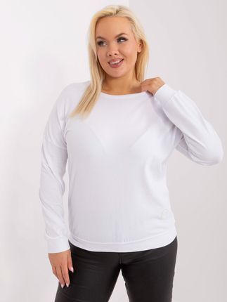 Biała codzienna bluzka plus size ze ściągaczami
