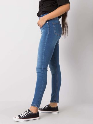 Niebieskie spodnie jeansowe skinny Gianna RUE PARIS - zdjęcie 2