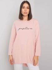 Brudnoróżowa tunika plus size z napisem Kaylah