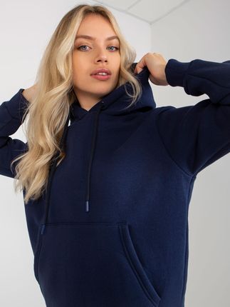 Granatowa dresowa bluza basic kangurka RUE PARIS