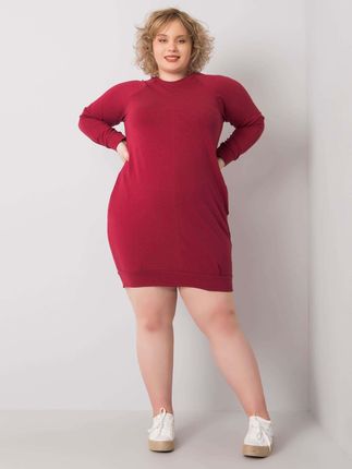 Bordowa sukienka plus size Ariadne - zdjęcie 2