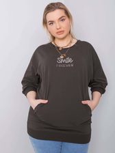 Ciemna khaki bluzka plus size z aplikacją Messina - zdjęcie 1
