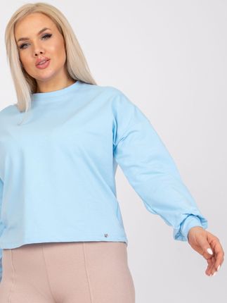Jasnoniebieska bluza plus size z długim rękawem Florentia - zdjęcie 2