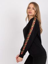 Czarna bluza z ozdobnymi rękawami Adana RUE PARIS