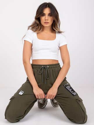 Khaki spodnie dresowe bojówki Gina