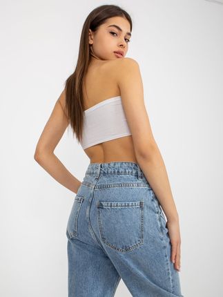 Niebieskie damskie jeansy mom