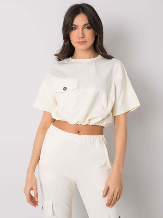 Ecru krótka bluza Arlene RUE PARIS - zdjęcie 2