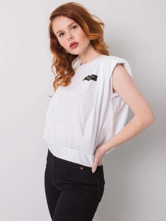 Biały t-shirt z napisami Zariah - zdjęcie 2