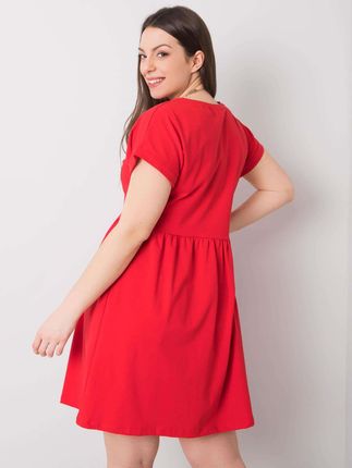 Czerwona bawełniana sukienka plus size Molly - zdjęcie 2